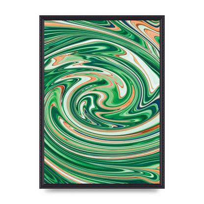 Green Swirl Wall Art - A2 framed