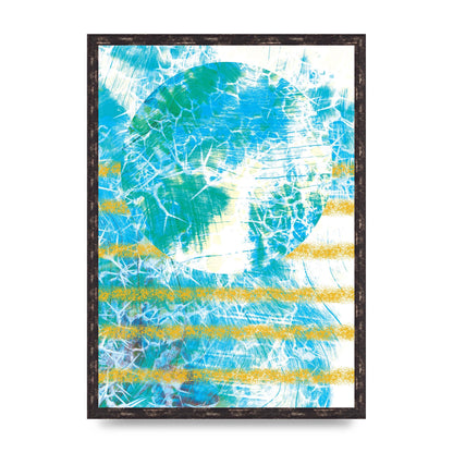 Distressed Abstract Sea Art For The Home - A2 framed