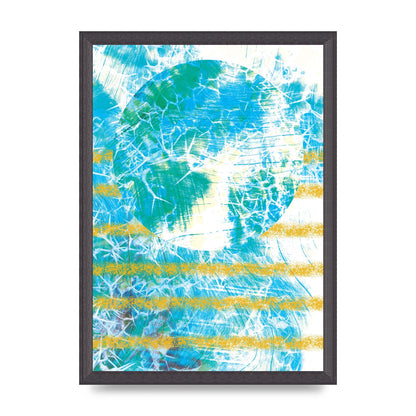 Distressed Abstract Sea Art For The Home - A3 framed