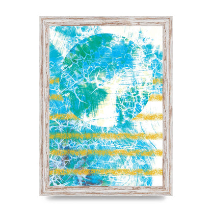 Distressed Abstract Sea Art For The Home - A4 framed
