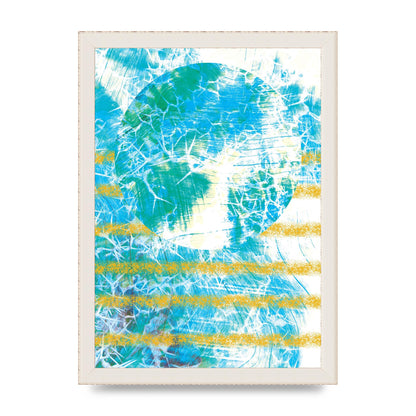 Distressed Abstract Sea Art For The Home - A4 framed