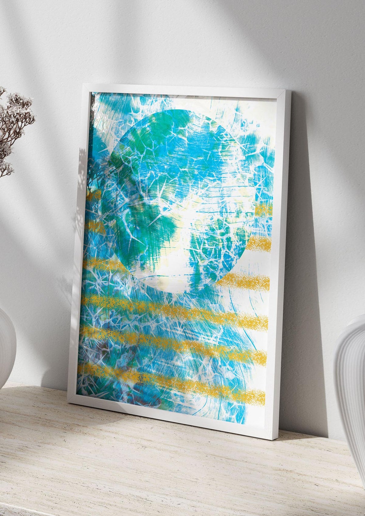 Distressed Abstract Sea Art For The Home - living room 2