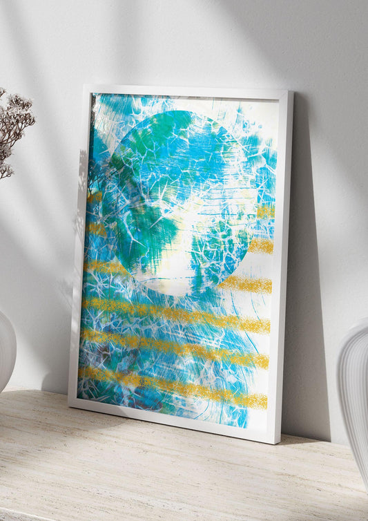 Distressed Abstract Sea Art For The Home - living room 2