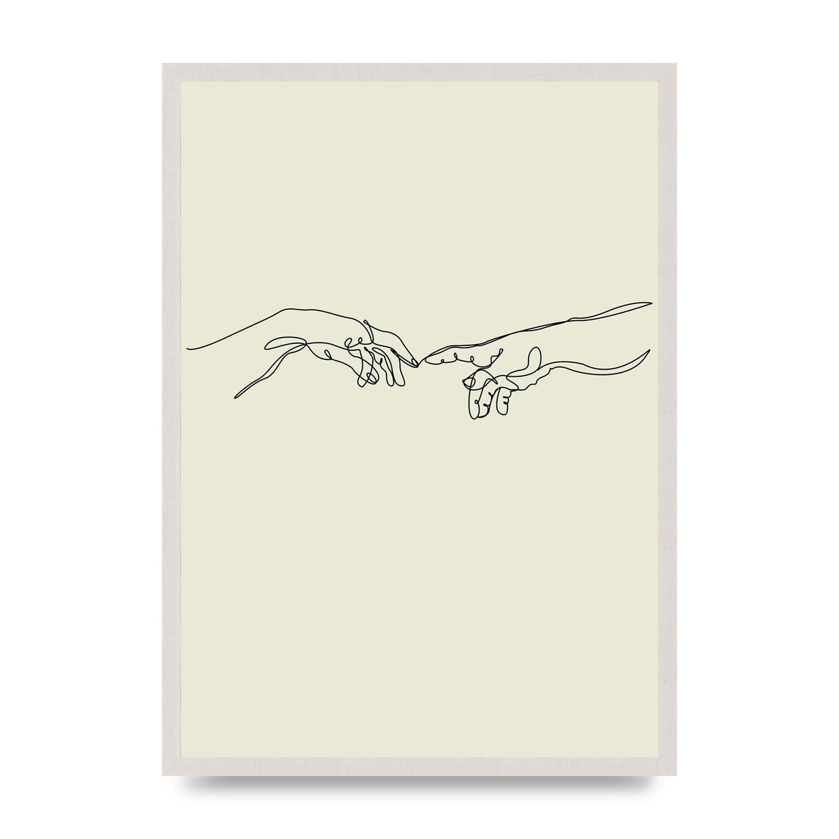 Creation Of Adam Hands Line Drawing Art For The Home - A2 framed
