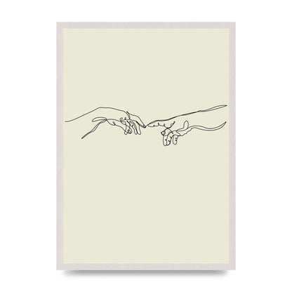 Creation Of Adam Hands Line Drawing Art For The Home - A2 framed
