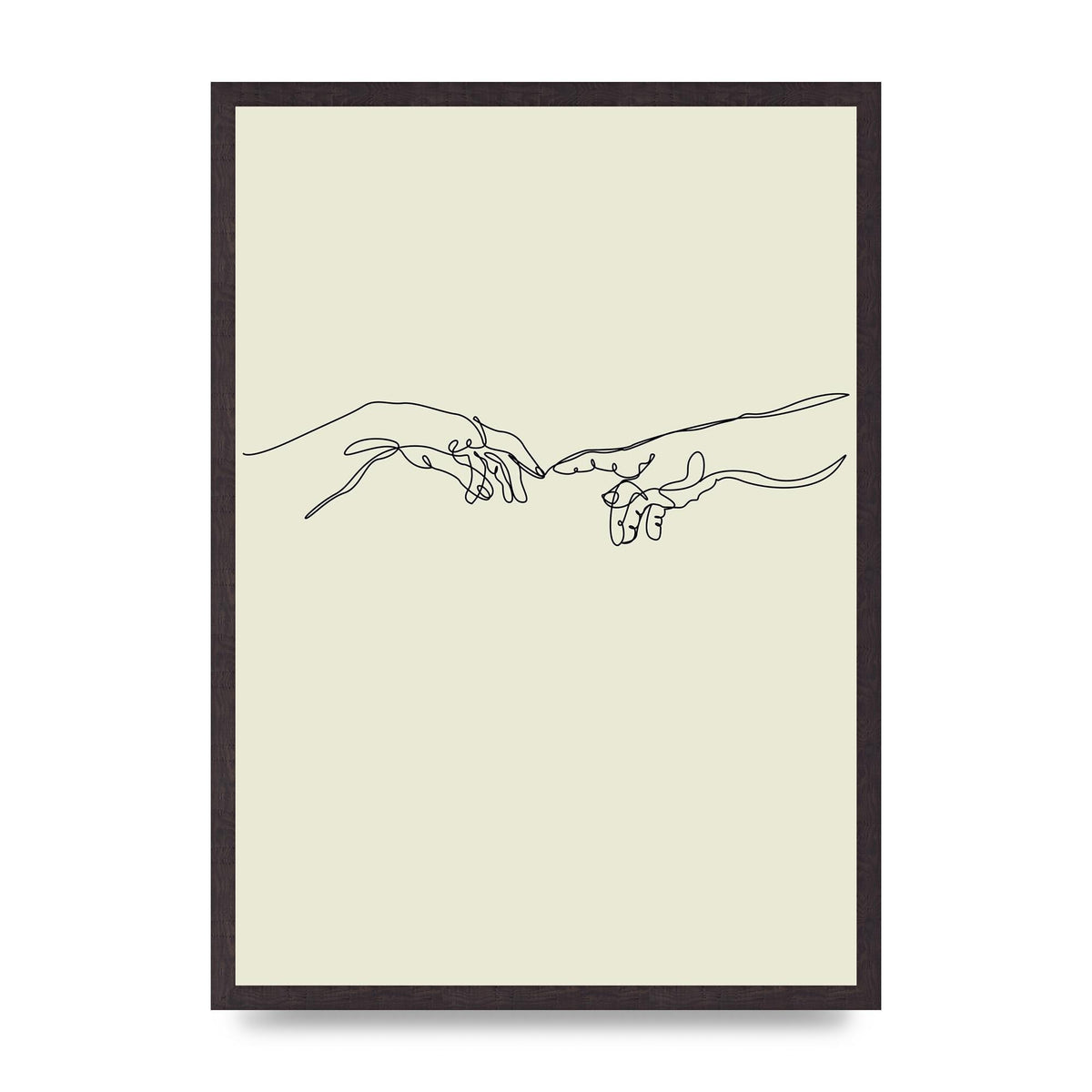 Creation Of Adam Hands Line Drawing Art For The Home - A2 framed