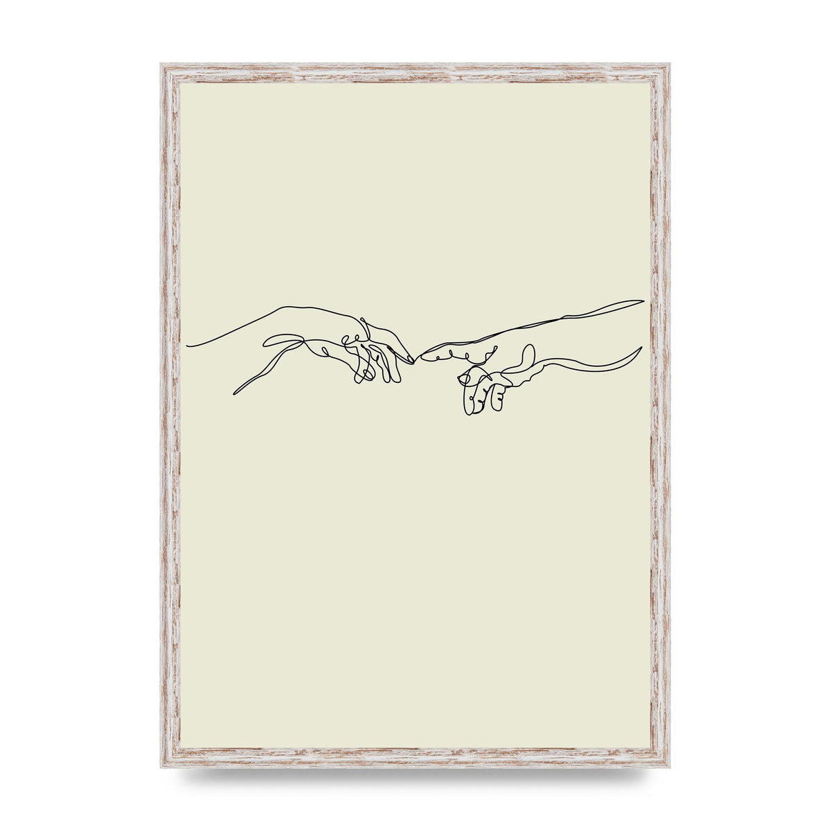 Creation Of Adam Hands Line Drawing Art For The Home - A2 framed