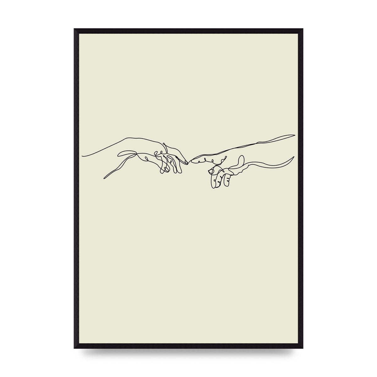Creation Of Adam Hands Line Drawing Art For The Home - A2 framed