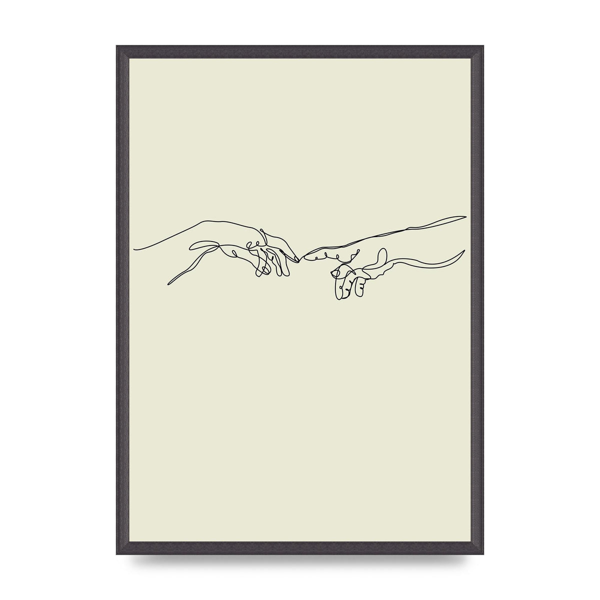 Creation Of Adam Hands Line Drawing Art For The Home - A2 framed