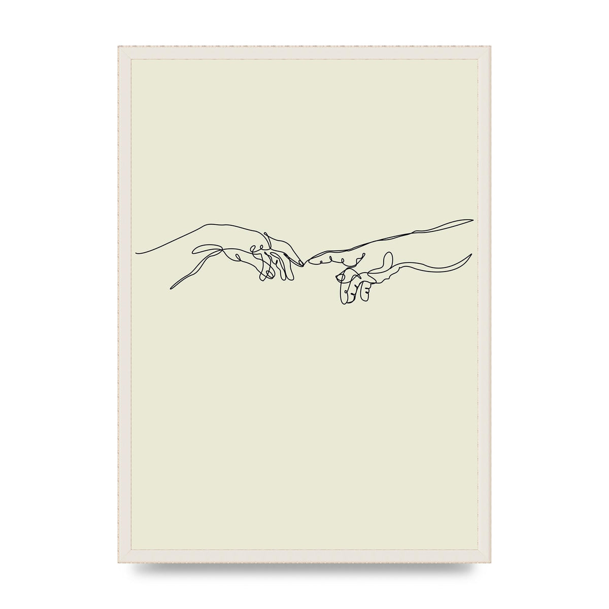 Creation Of Adam Hands Line Drawing Art For The Home - A2 framed