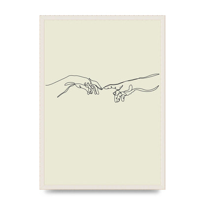 Creation Of Adam Hands Line Drawing Art For The Home - A2 framed