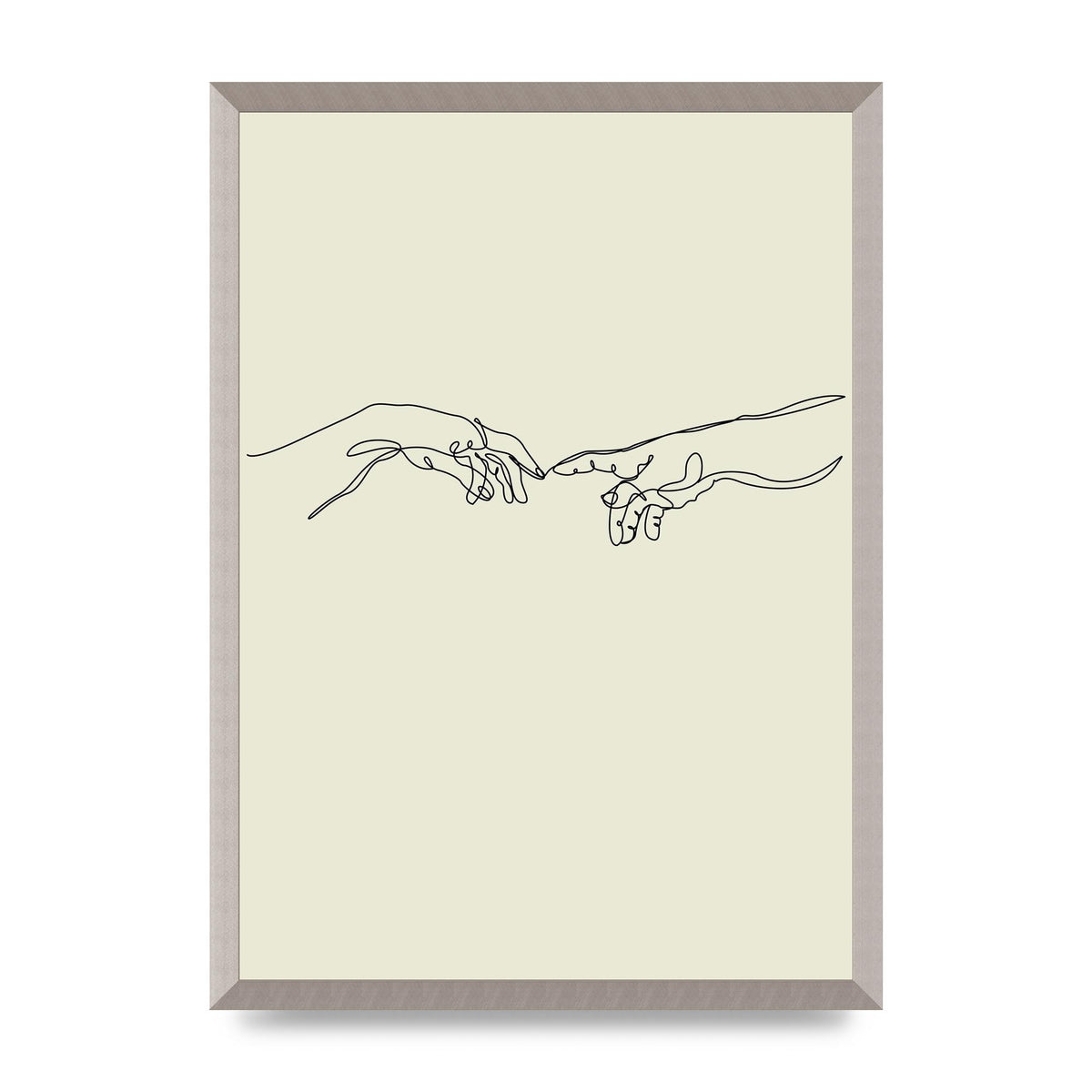 Creation Of Adam Hands Line Drawing Art For The Home - A2 framed
