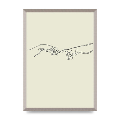 Creation Of Adam Hands Line Drawing Art For The Home - A2 framed