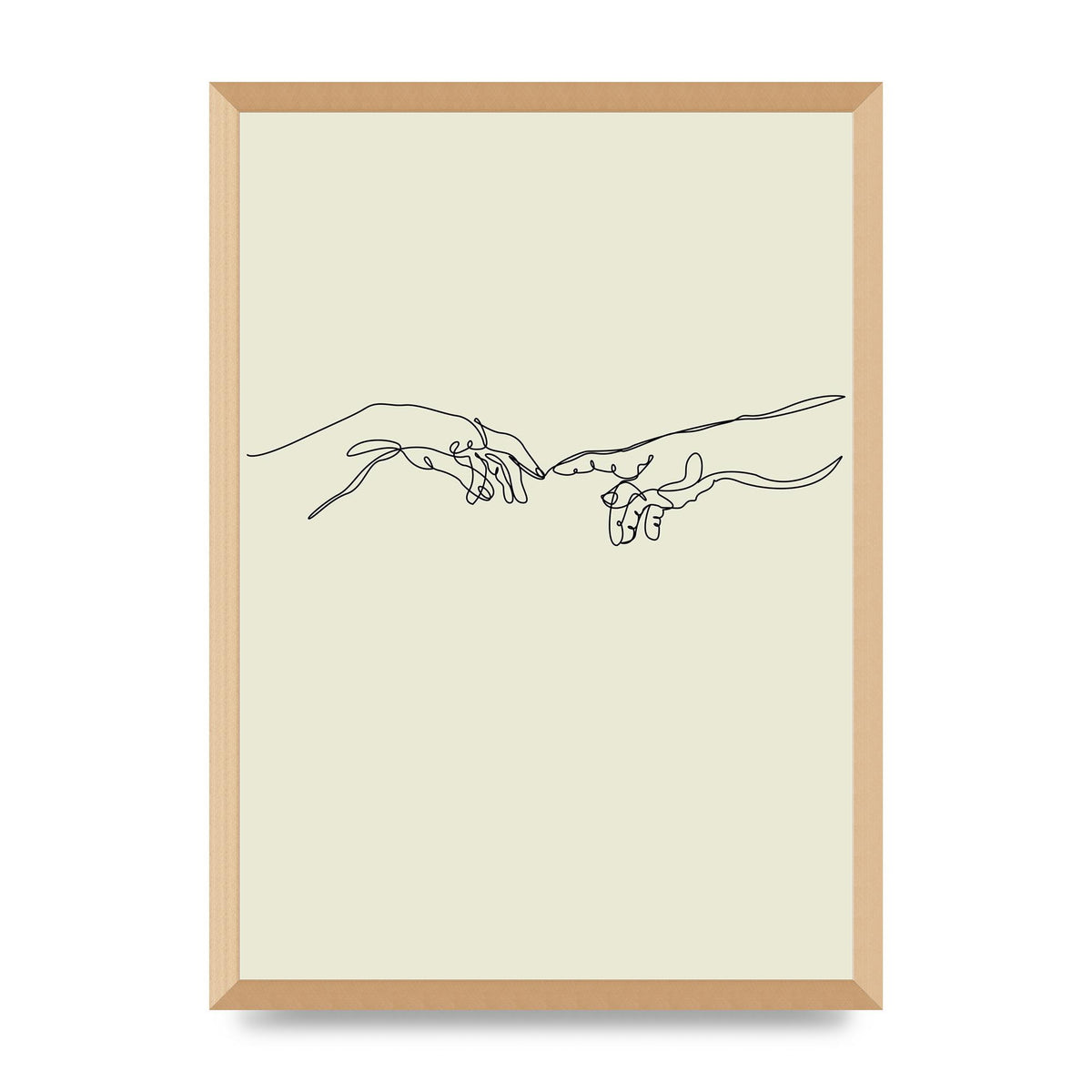 Creation Of Adam Hands Line Drawing Art For The Home - A2 framed