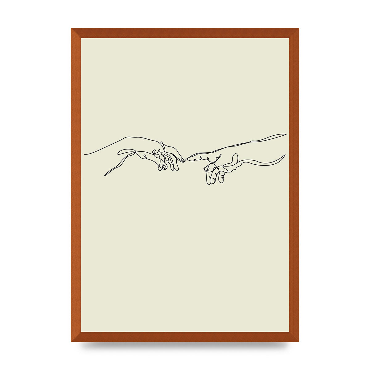 Creation Of Adam Hands Line Drawing Art For The Home - A2 framed