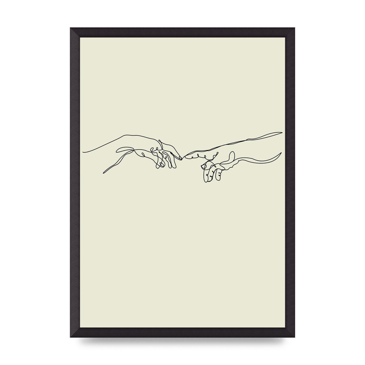 Creation Of Adam Hands Line Drawing Art For The Home - A2 framed