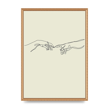 Creation Of Adam Hands Line Drawing Art For The Home - A2 framed