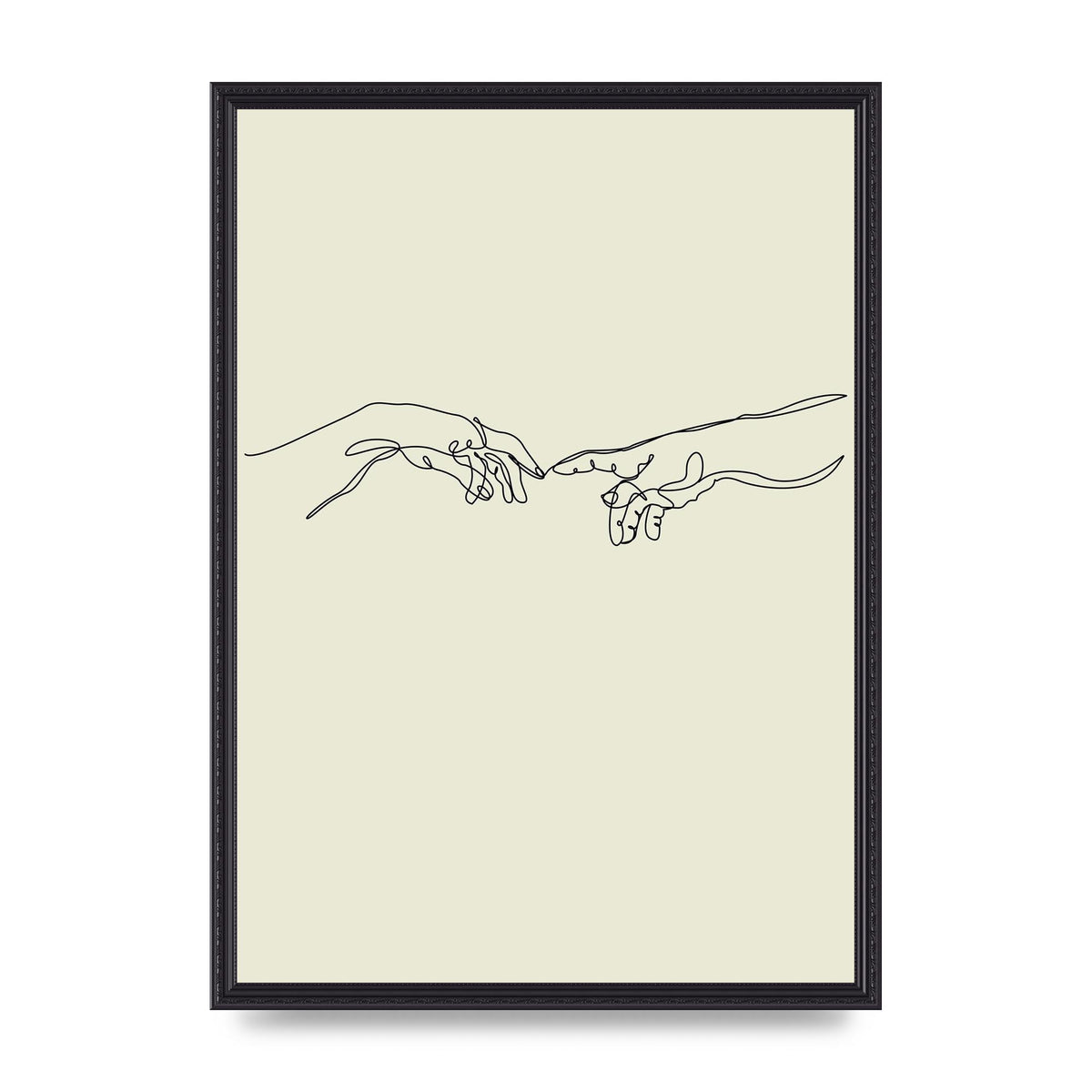 Creation Of Adam Hands Line Drawing Art For The Home - A2 framed