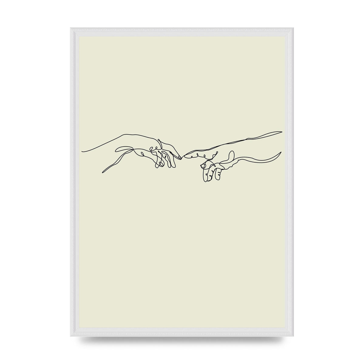 Creation Of Adam Hands Line Drawing Art For The Home - A2 framed