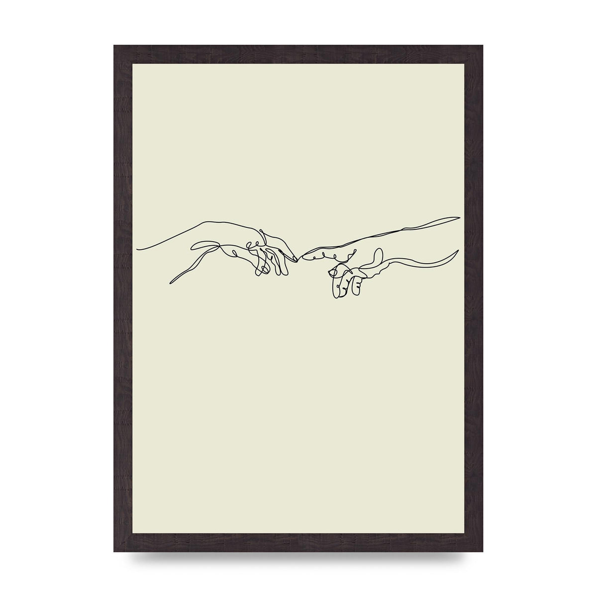 Creation Of Adam Hands Line Drawing Art For The Home - A3 framed