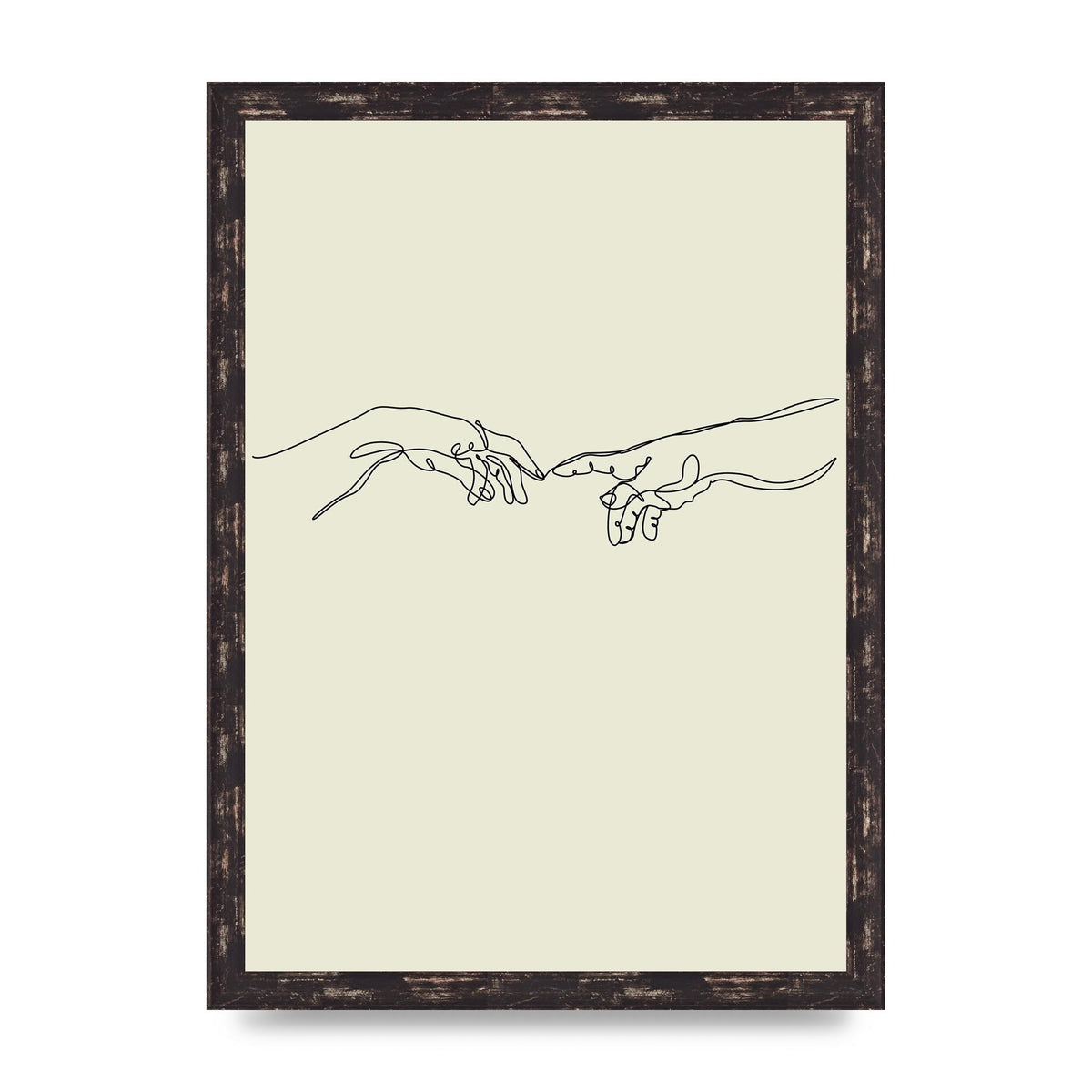 Creation Of Adam Hands Line Drawing Art For The Home - A3 framed