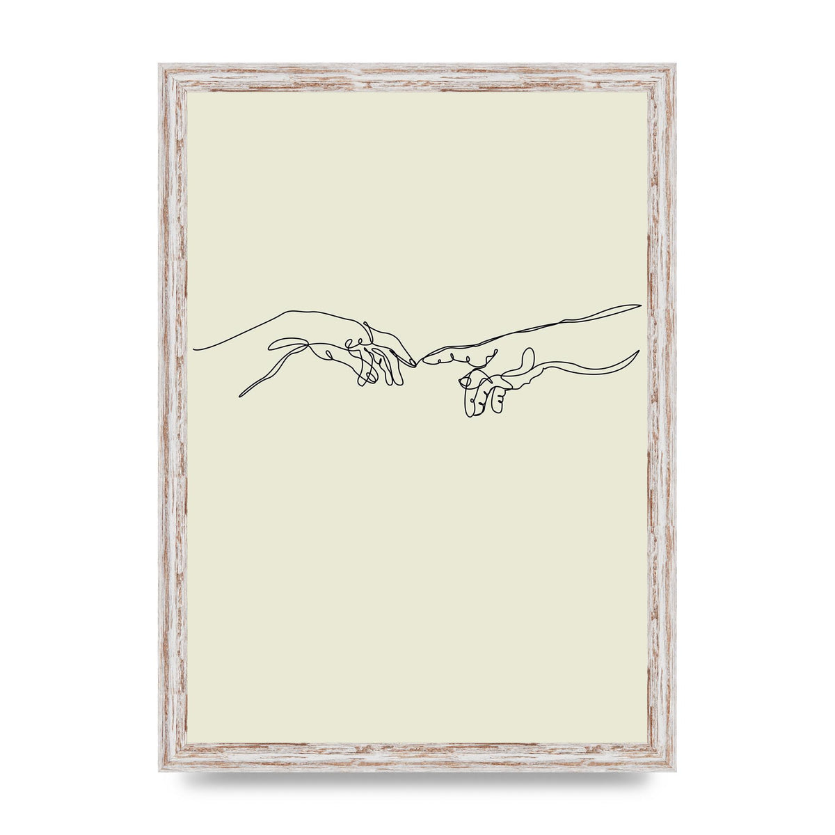 Creation Of Adam Hands Line Drawing Art For The Home - A3 framed