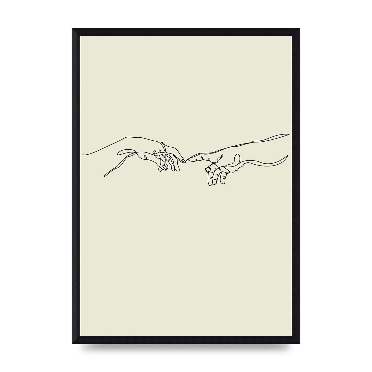 Creation Of Adam Hands Line Drawing Art For The Home - A3 framed