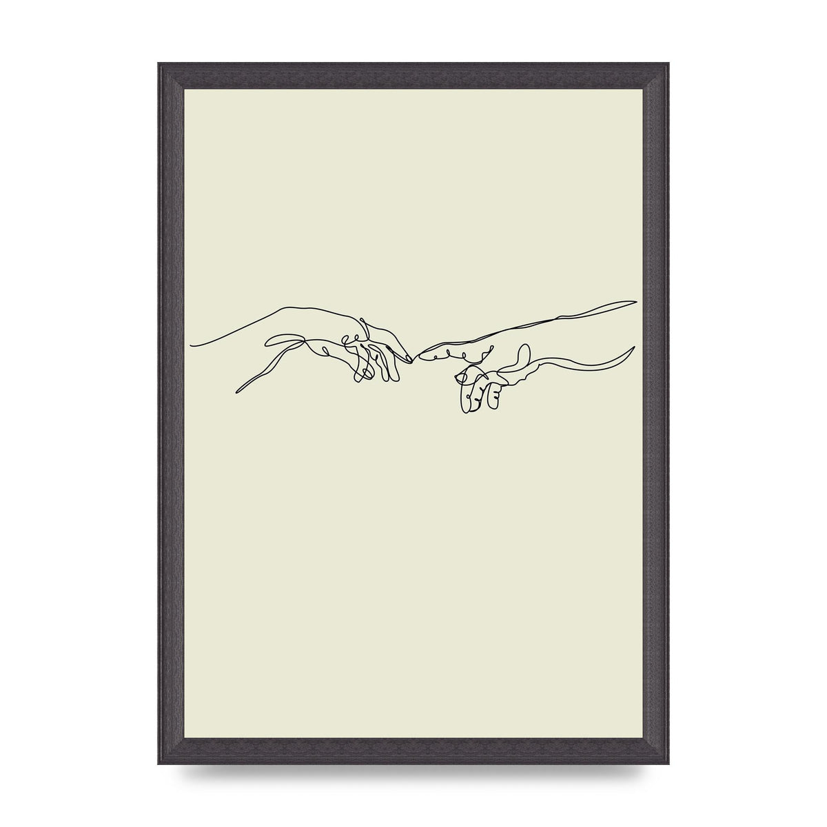 Creation Of Adam Hands Line Drawing Art For The Home - A3 framed
