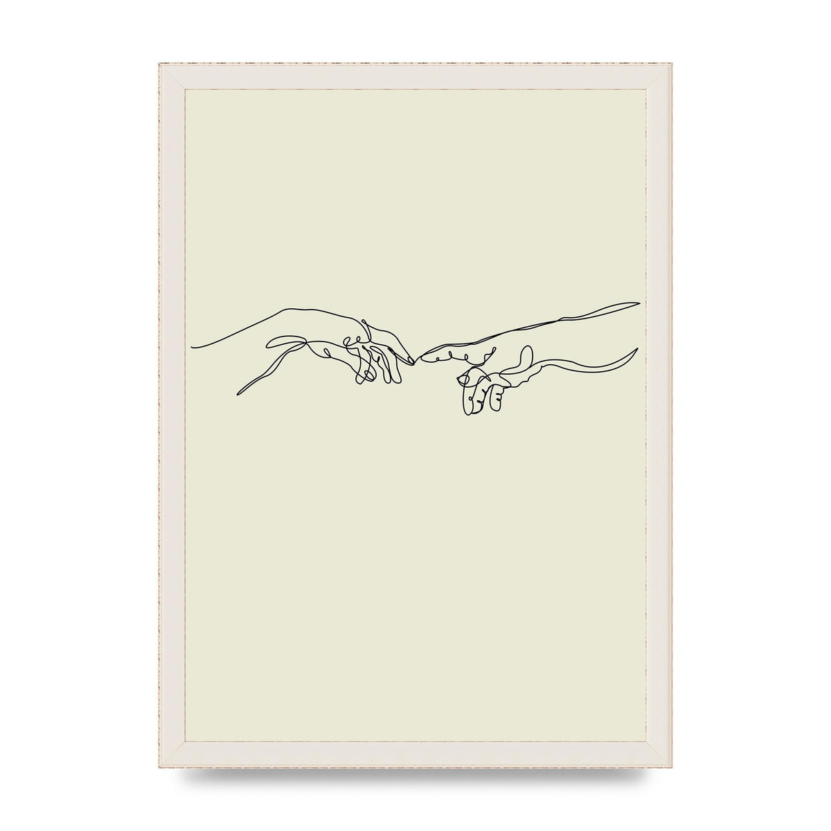 Creation Of Adam Hands Line Drawing Art For The Home - A3 framed
