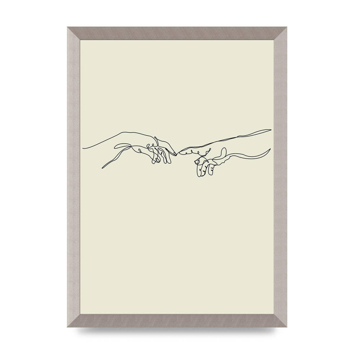 Creation Of Adam Hands Line Drawing Art For The Home - A3 framed