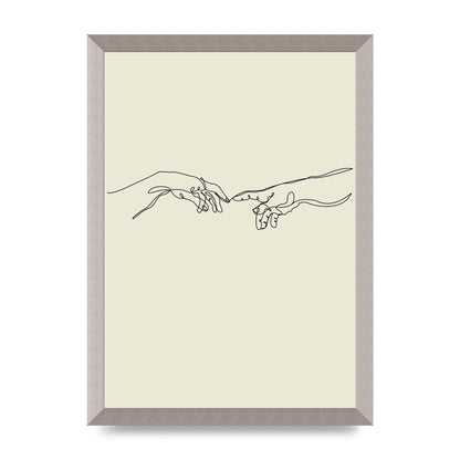 Creation Of Adam Hands Line Drawing Art For The Home - A3 framed