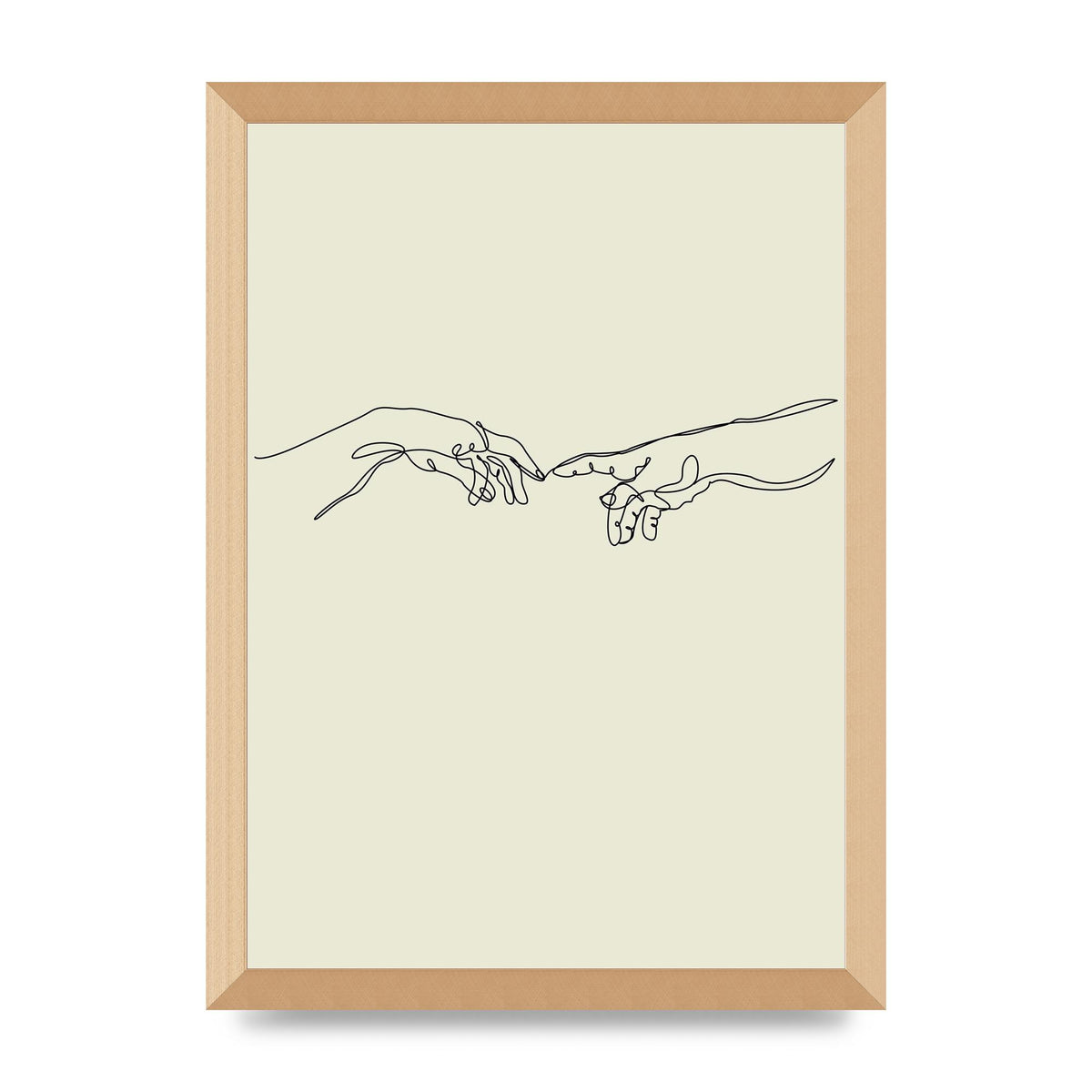 Creation Of Adam Hands Line Drawing Art For The Home - A3 framed