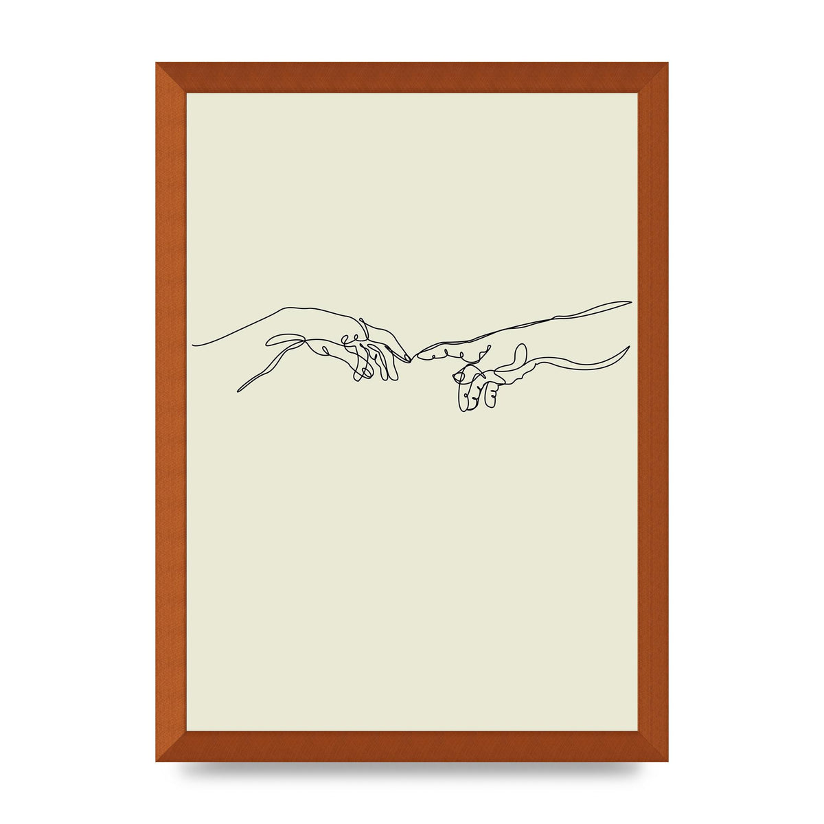 Creation Of Adam Hands Line Drawing Art For The Home - A3 framed