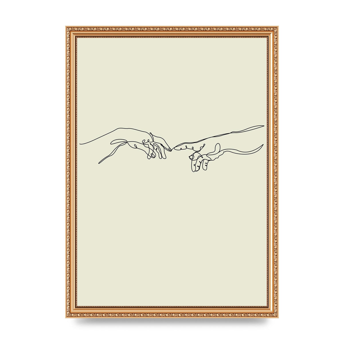 Creation Of Adam Hands Line Drawing Art For The Home - A3 framed