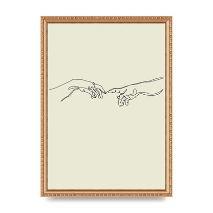 Creation Of Adam Hands Line Drawing Art For The Home - A3 framed