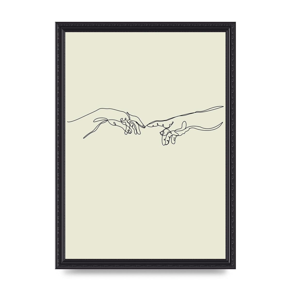 Creation Of Adam Hands Line Drawing Art For The Home - A3 framed