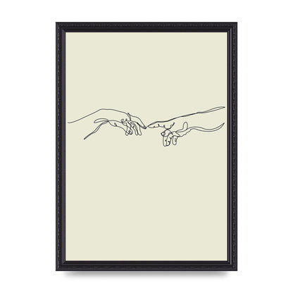 Creation Of Adam Hands Line Drawing Art For The Home - A3 framed