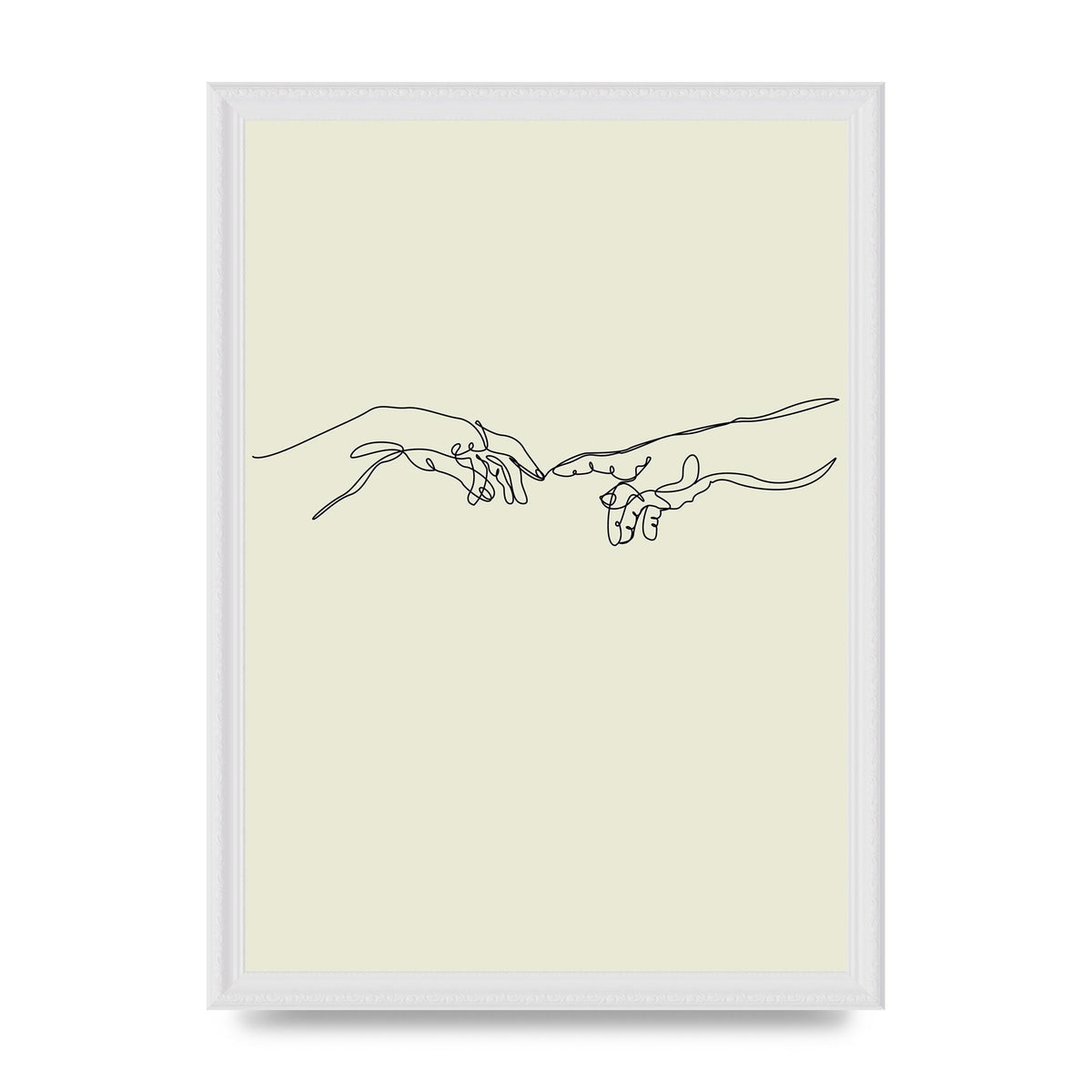 Creation Of Adam Hands Line Drawing Art For The Home - A3 framed