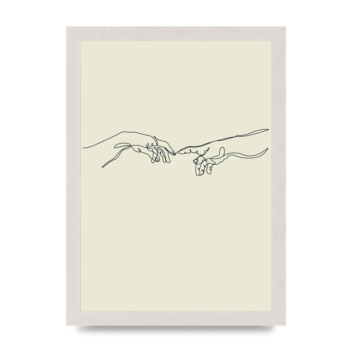 Creation Of Adam Hands Line Drawing Art For The Home - A4 framed