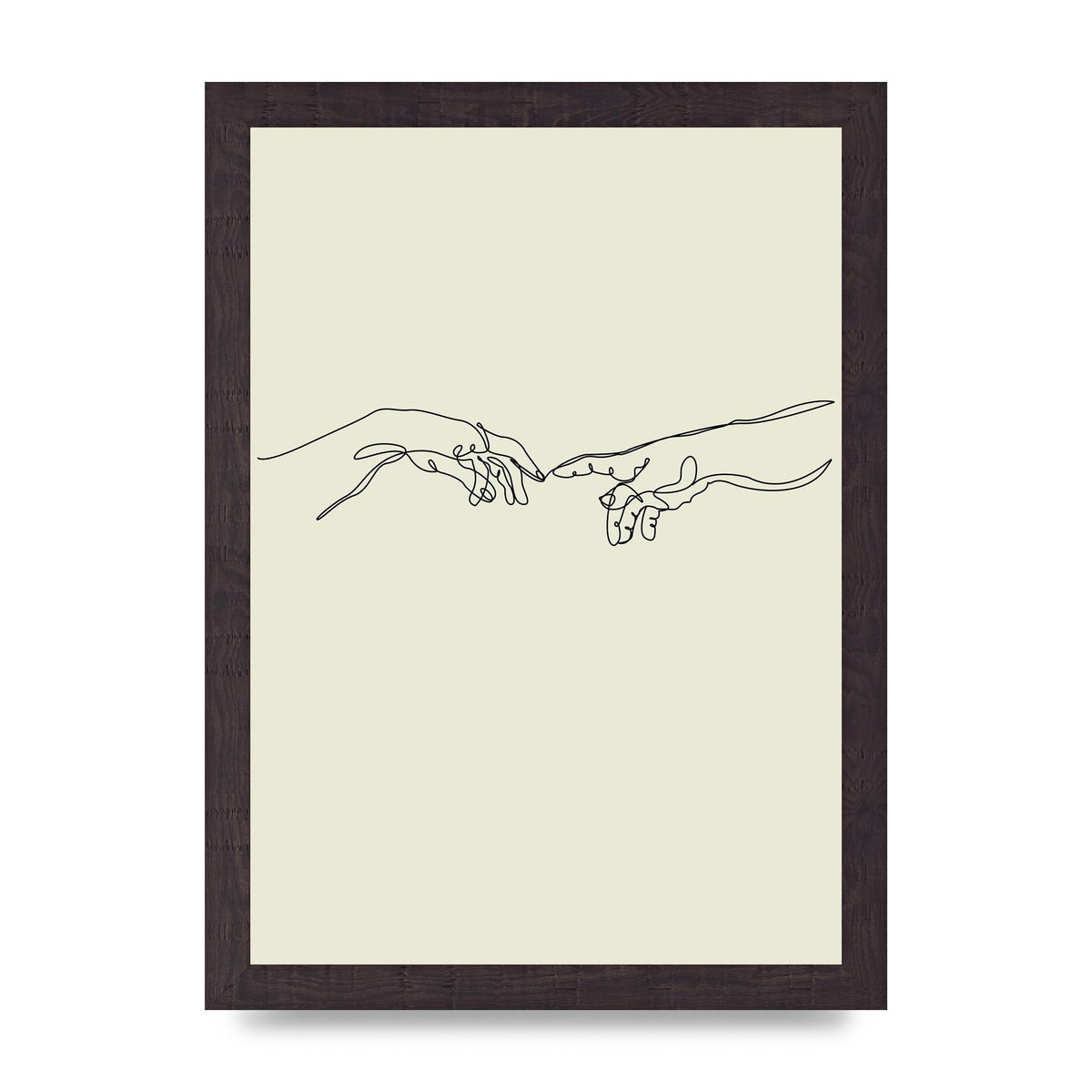 Creation Of Adam Hands Line Drawing Art For The Home - A4 framed