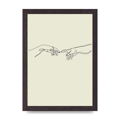 Creation Of Adam Hands Line Drawing Art For The Home - A4 framed