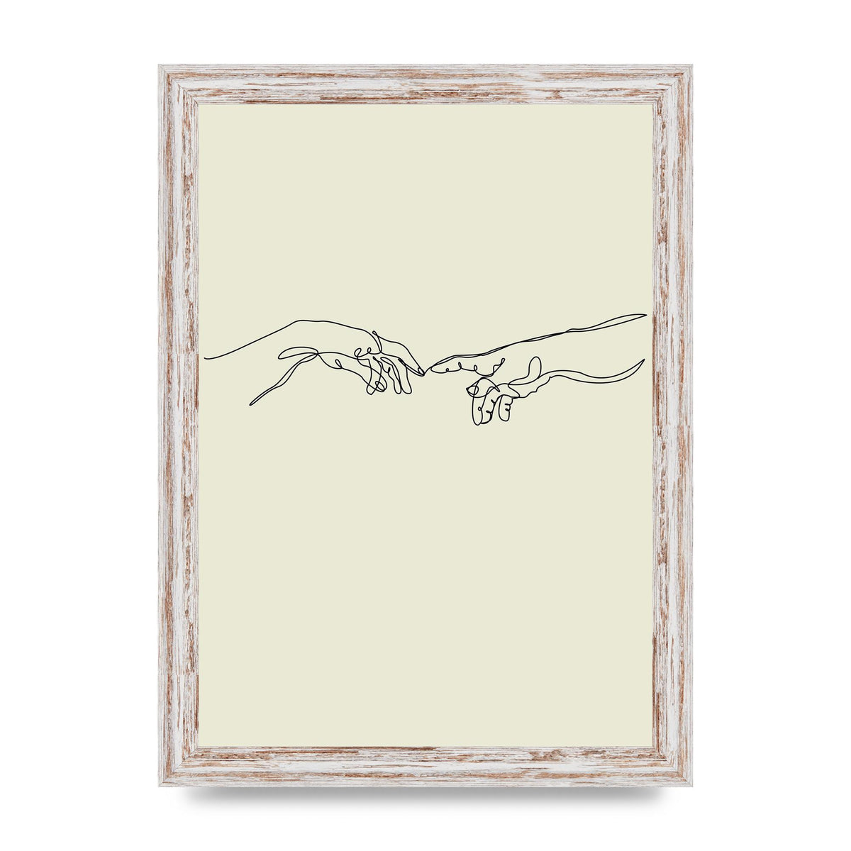Creation Of Adam Hands Line Drawing Art For The Home - A4 framed