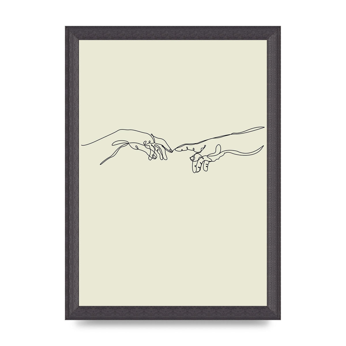 Creation Of Adam Hands Line Drawing Art For The Home - A4 framed