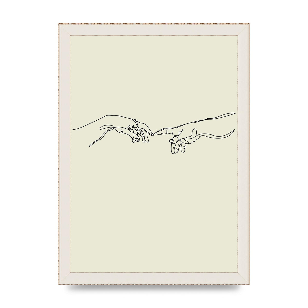 Creation Of Adam Hands Line Drawing Art For The Home - A4 framed
