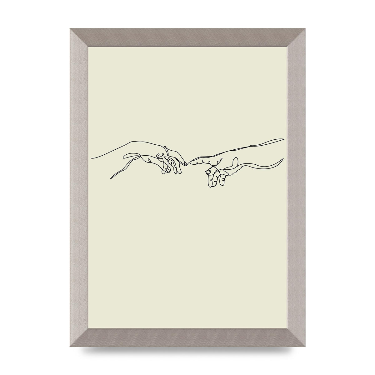 Creation Of Adam Hands Line Drawing Art For The Home - A4 framed