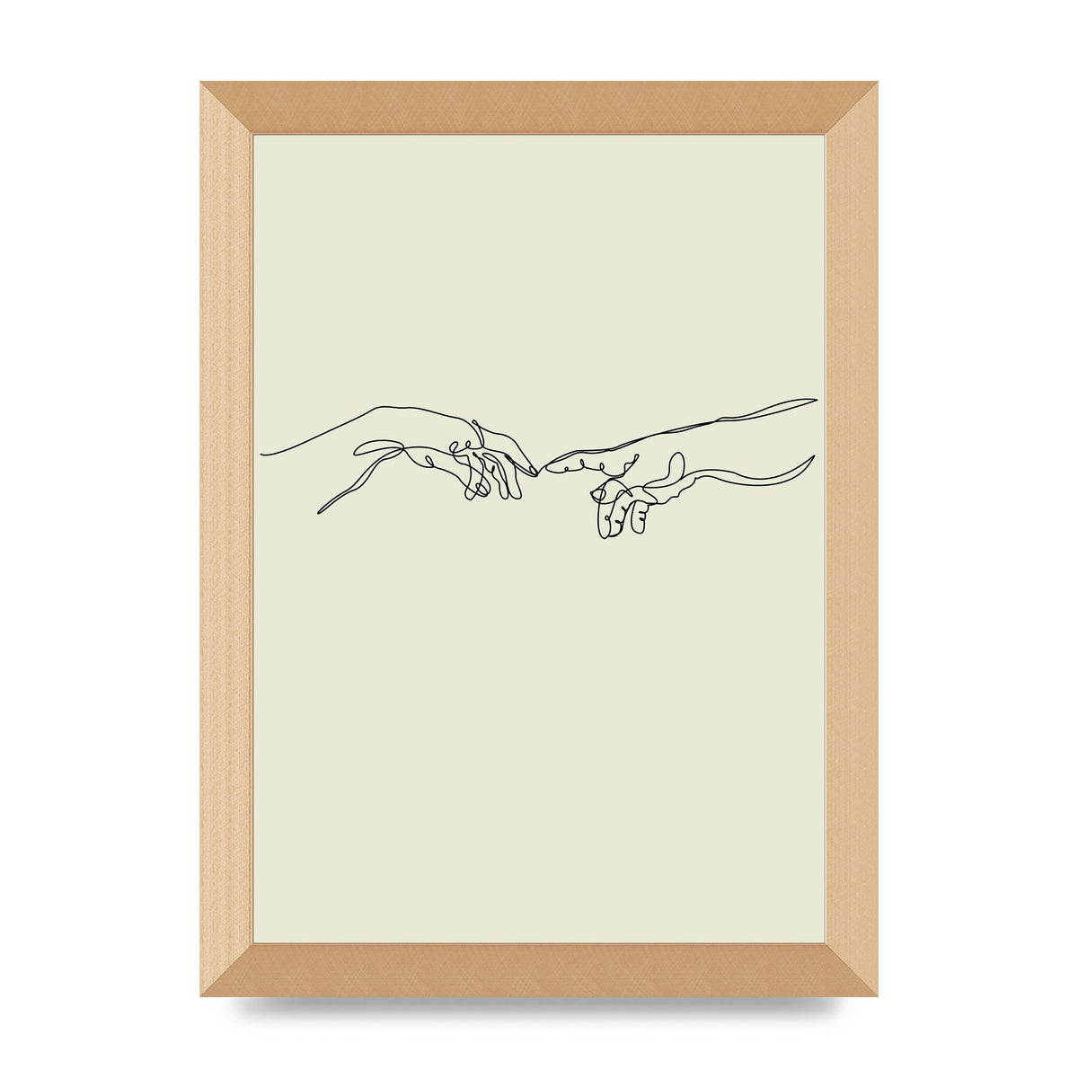 Creation Of Adam Hands Line Drawing Art For The Home - A4 framed