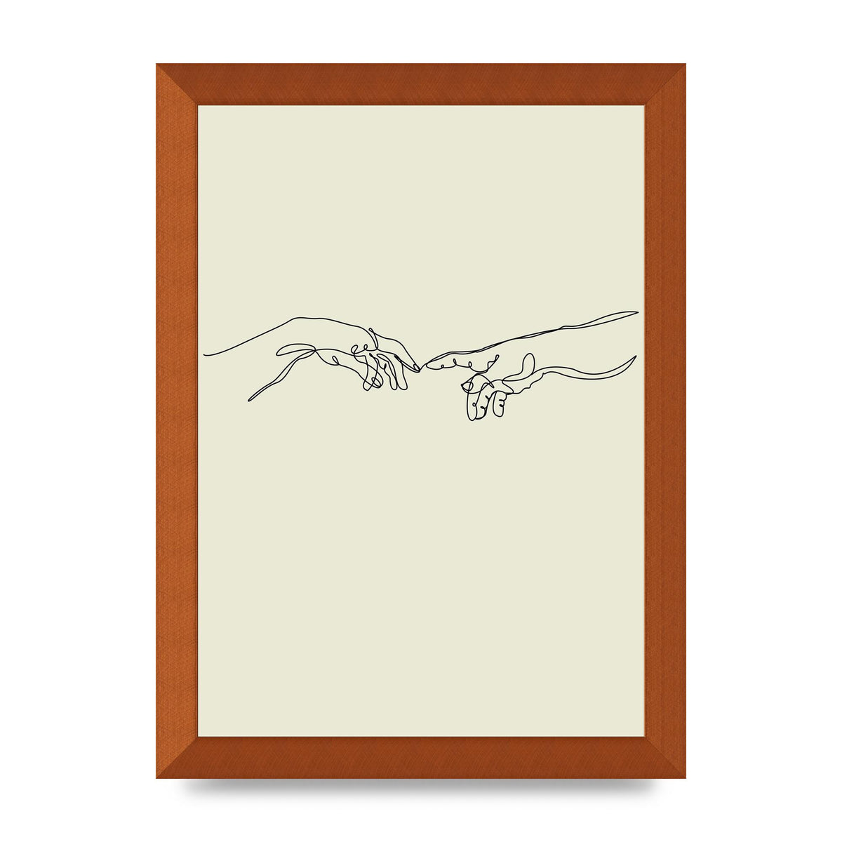 Creation Of Adam Hands Line Drawing Art For The Home - A4 framed