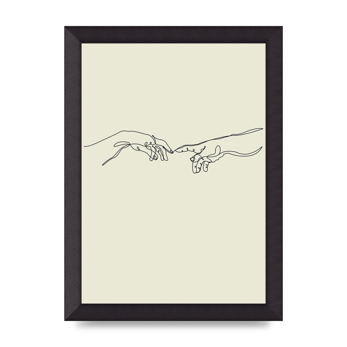 Creation Of Adam Hands Line Drawing Art For The Home - A4 framed