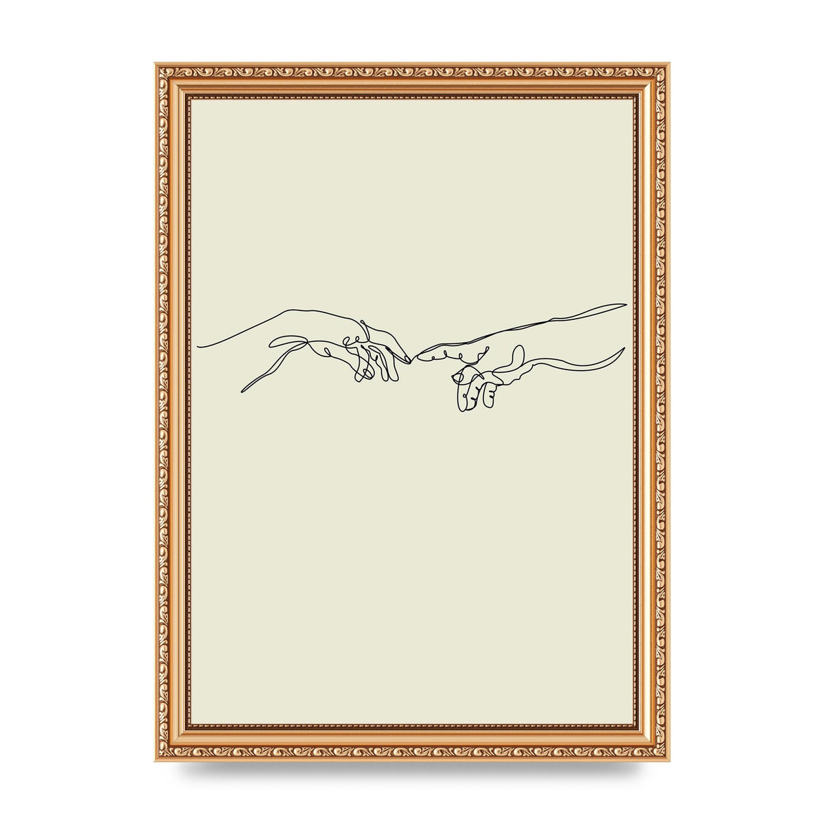 Creation Of Adam Hands Line Drawing Art For The Home - A4 framed