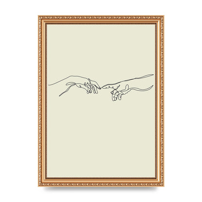 Creation Of Adam Hands Line Drawing Art For The Home - A4 framed